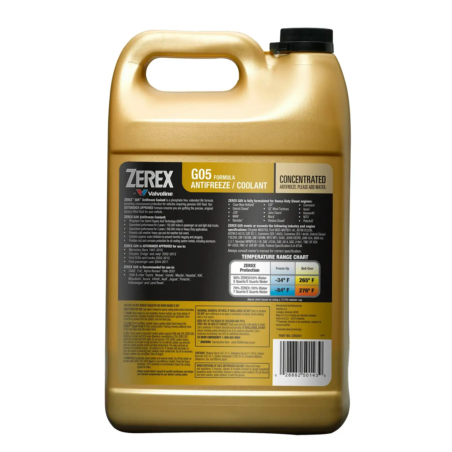 Zerex G05 Phosphate Free Antifreeze Coolant Concentrate 1 GA - Görsel 2